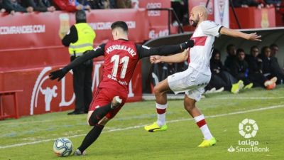 La SD Huesca durante un partido. Foto: La Liga.