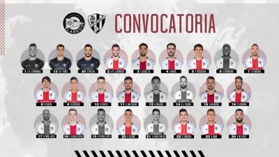 Convocatoria de la SD Huesca para el duelo de Copa del Rey frente al Laredo.