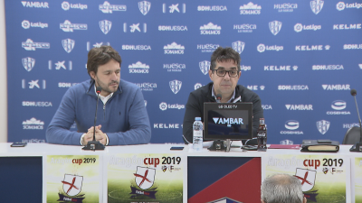 Una imagen de la presentación de la Aragón Cup de esta mañana en El Alcoraz.