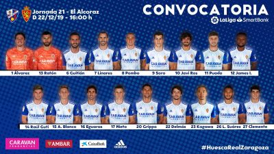 Convocatoria del Real Zaragoza.