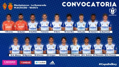 Convocatoria del Real Zaragoza.