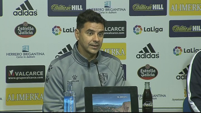 Míchel Sánchez durante la rueda de prensa.