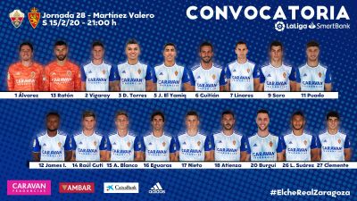 Convocatoria del Real Zaragoza.