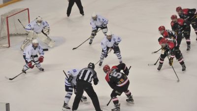 El Club Hielo Jaca durante un encuentro.