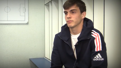 Francho Serrano durante la entrevista. Foto: Real Zaragoza.