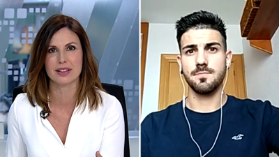 Carlos García durante la entrevista en Aragón Deporte de Aragón Noticias.