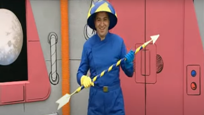 Nayim, en su aparición en el programa Fantasy Football de BBC 2.