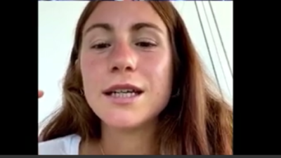 Begoña García durante la entrevista.