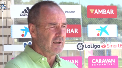 Víctor Fernández durante la rueda de prensa. Foto: Real Zaragoza.