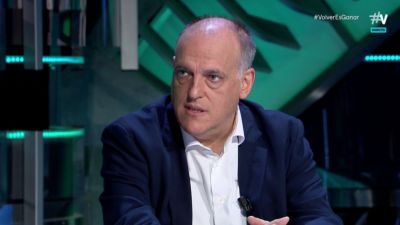Javier Tebas, presidente de LaLiga, durante la entrevista.