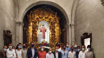 Momento de la ofrenda a San Lorenzo.