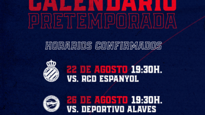 Calendario de amistosos confirmados por la SD Huesca para este verano.