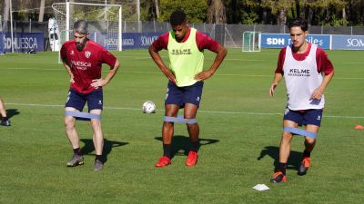 Imagen de un entrenamiento de pretemporada de la SD Huesca