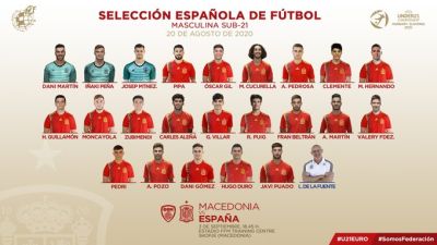 Lista de 24 convocados de la selección Sub-21 para el duelo ante Macedonia.