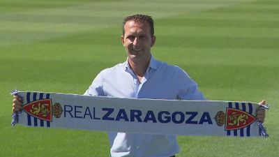 Rubén Baraja en su presentación como nuevo entrenador del Real Zaragoza
