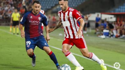 Pedro López durante un partido ante el Almería