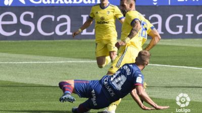 La SD Huesca durante su último partido. Foto: LaLiga.