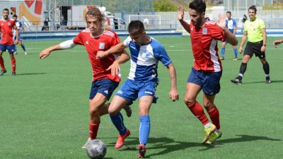 CD Ebro y SD Tarazona durante el encuentro de este sábado