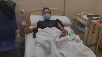 Fernando Barceló, tras la operación a la que se ha sometido este miércoles en Barcelona.