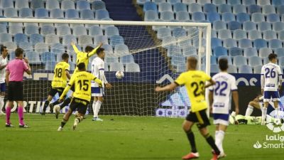 Celebración de un gol del Real Oviedo