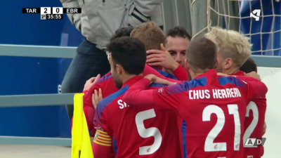 La SD Tarazona tras marcar el segundo gol.