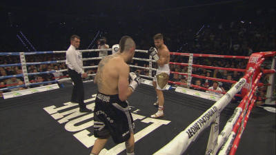 Ezequiel Gurría durante el combate frente a David Soria