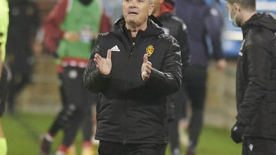 Juan Ignacio Martínez, durante el partido contra el Lugo. Imagen: RZ.