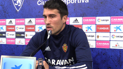 Zapater, durante la rueda de prensa.