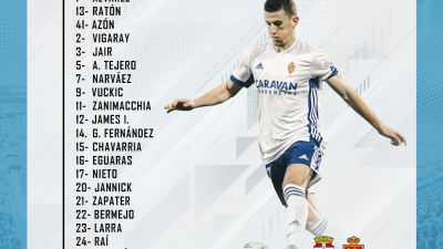 Convocatoria del Real Zaragoza para enfrentarse el Cartagena
