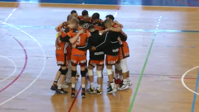 El CV Teruel durante el partido.