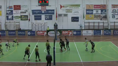 El CV Teruel durante el partido.