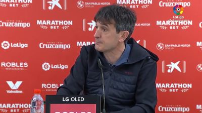 Pacheta en la sala de prensa del Ramón Sánchez Pizjuán