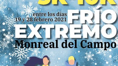 Cartel de la carrera 10K y 5K Frío Extremo de Monreal del Campo.