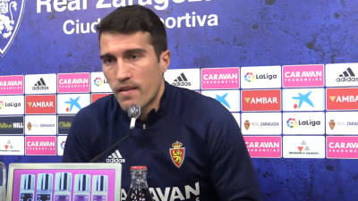 Zapater, durante la rueda de prensa. Imagen: Aragón Deporte.
