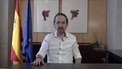 Pablo Iglesias anunciando que se presenta a las elecciones por la Presidencia de Madrid