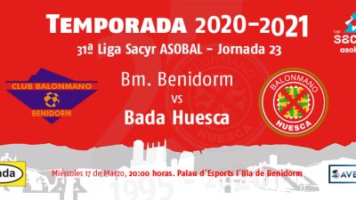 Cartel del partido del Bada Huesca. Imagen: Bada Huesca.
