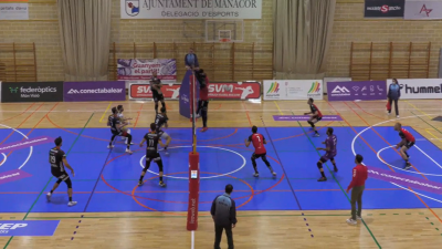 El CV Teruel durante el partido ante Manacor.