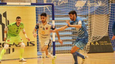El Fútbol Emotion Zaragoza durante el partido. Foto: Fútbol Emotion Zaragoza.
