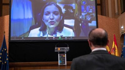 La ministra Reyes Maroto, durante su intervención