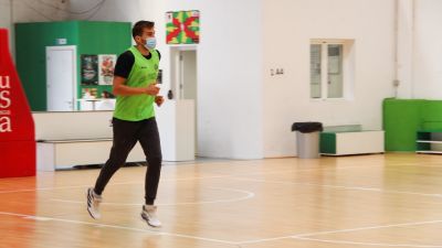 Jorge Lafuente durante el entrenamiento de este jueves