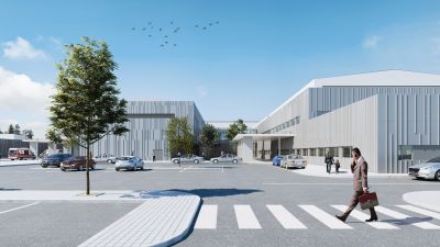 Recreación virtual del futuro Hospital de Teruel.