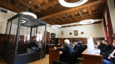 Una vista de la sala donde se desarrolla el juicio a Feher en la Audiencia Provincial de Teruel.