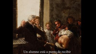 Imagen del vídeo animado de la obra 'La letra con sangre entra' de Goya