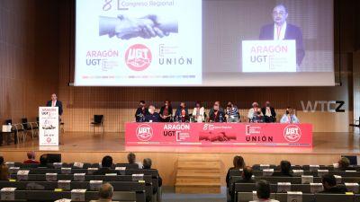 El presidente del Gobierno de Aragón en la inauguración del octavo Congreso Regional de UGT Aragón.