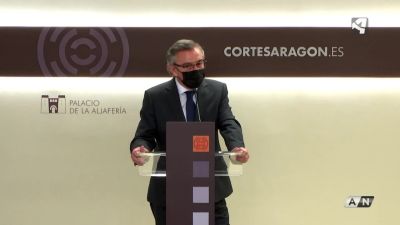 Luis María Beamonte, durante su intervención en las Cortes.