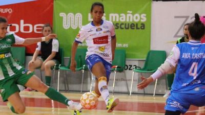 El Sala Zaragoza durante el partido. Foto: Sala Zaragoza.