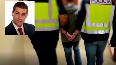 Imagen de la detención en Zaragoza por parte de la Policía Nacional de César Román Virueta, conocido como 'El Rey del Cachopo'.