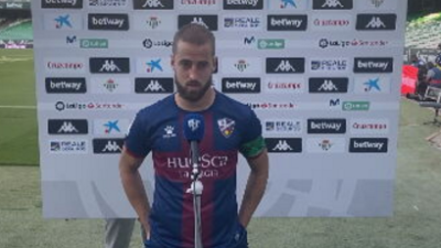 Pulido, tras el partido. Imagen: SD Huesca.