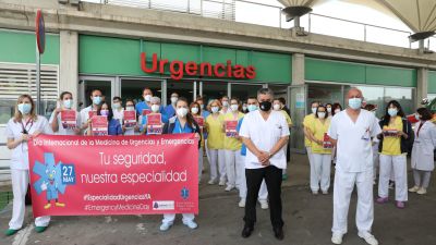 Varios profesionales sanitarios de los servicios de Urgencias y Emergencias del Hospital Infanta Leonor (Madrid).