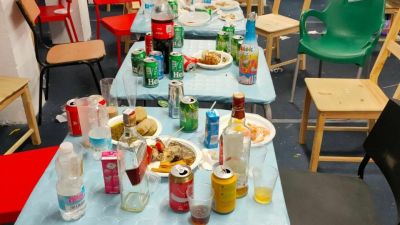 Imagen del lugar donde se estaba celebrando un bautizo.